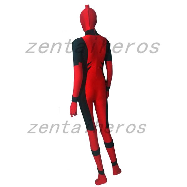 

killer queen spandex lycra deadpool corps zentai costume, Black;red