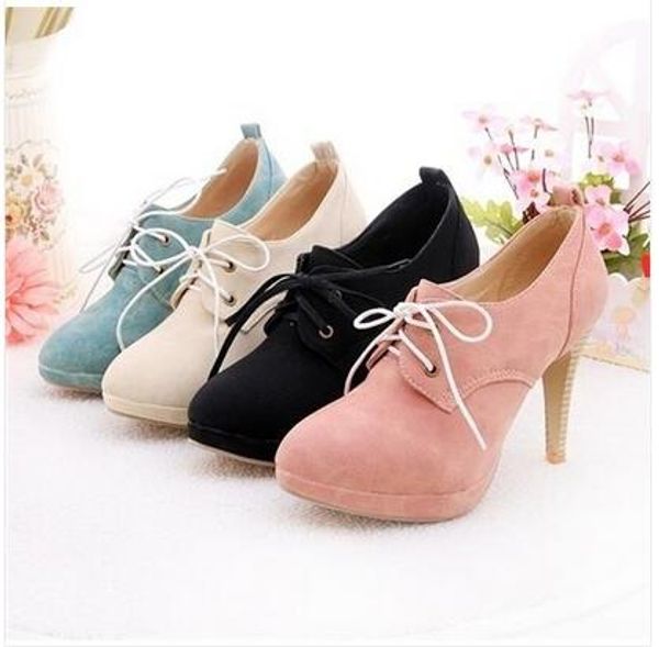 

2018 fashion sweety lace up women high heels shoes lady high heels, Black