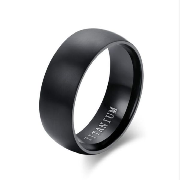 

Fashion Men's Black Titanium Ring Matte Finished Classic Engagement Anel Jewelry For Male Wedding Bands Free Shipping