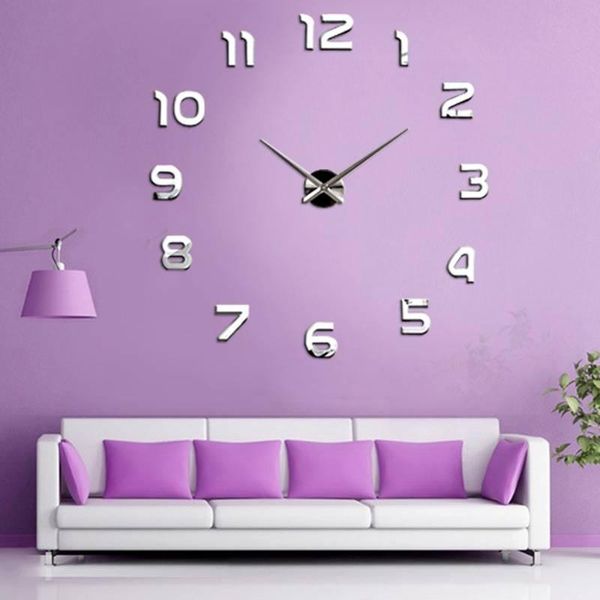 New Fashion Large Numbers Wall Clock Acrylic Diy 3d Mirror Sticker New Fashion Large Numbers Wall Clock Acrylic Diy 3d Mirror Sticker Home Decor Art Modern
