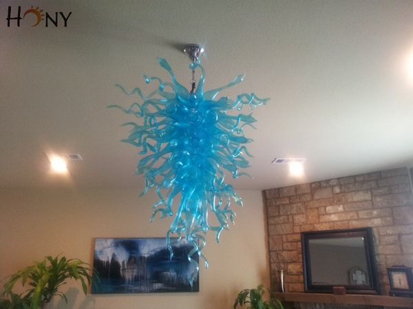 

бесплатная доставка 11/12/22/24 особого стиль вилл light house hallway синяя муранское стекло люстра
