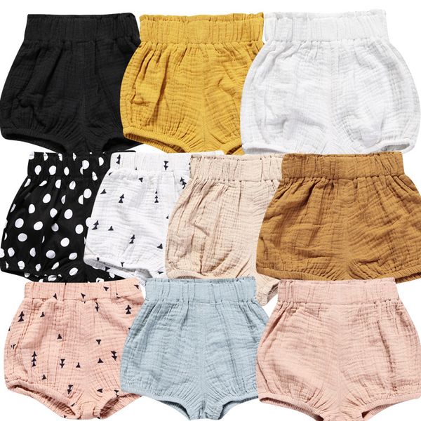 

baby cotton & linen pp shorts kids summer triangular bread pants shorts baby girls pp pants bloomers, Black