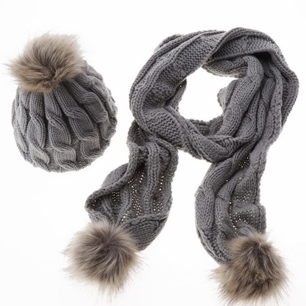 

wholesale-new arrival women winter hat scarf set knitted hat fashion lady warm hats casual cap korean style winter scarf set for women, Blue;gray