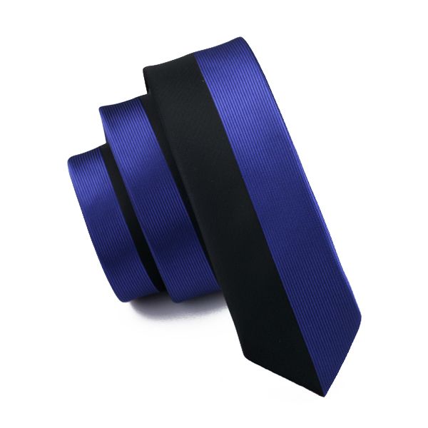 

black blue narrow neckties men's business gift ties for men new 5.5cm narrow tie slim men casual party skinny neck e-248, Blue;purple