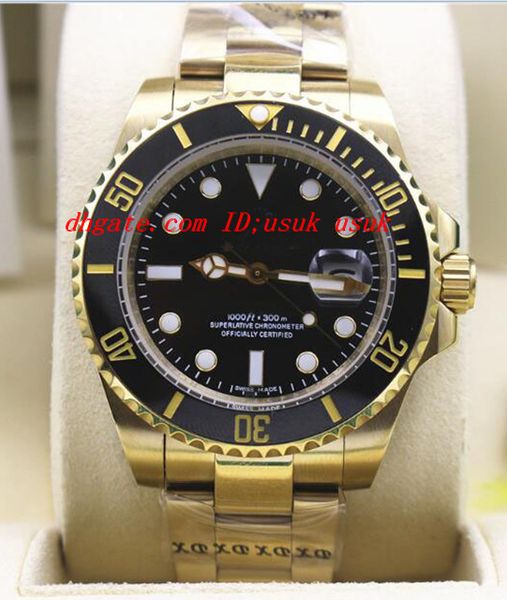 

luxury watches 18k y gold ceramic bezel box & paper 116618 automatic mens watch men's watch wristwatch, Slivery;brown