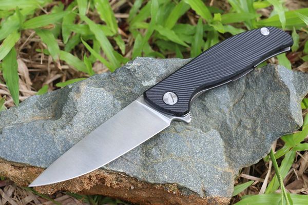 2017 Nuovo arrivo Cuscinetto a sfera Flipper Coltello D2 Lama satinata G10 + Manico in acciaio Campeggio esterno Escursionismo Coltelli da salvataggio Coltellino tascabile EDC