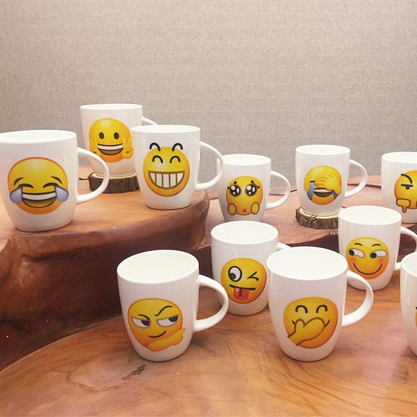 

new product emoji expression bone china cup personality mug fashion milk cup students water glass ia732