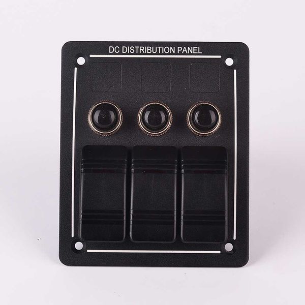 

dc 12v 3 gang led waterproof aluminium car rocker switch panel circuit breaker