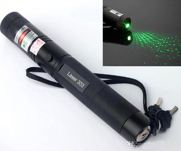 Best High Powered Lazer 303 Laser verde Laser rosso Penna puntatore laser verde Zoom penna didattica + 18650 batteria + caricabatterie + chiave Spedizione gratuita