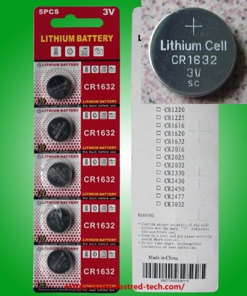 Button Cell Battery Chart