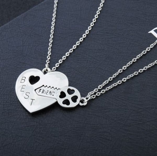 

friends necklace set silver plated heart shape key pendant gift idea unique jewelry chokers necklaces, Golden;silver
