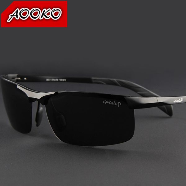 

brand polarized sunglasses man's personality cool aluminum magnesium drivers driving travel essential boy man sunglasses with case, White;black