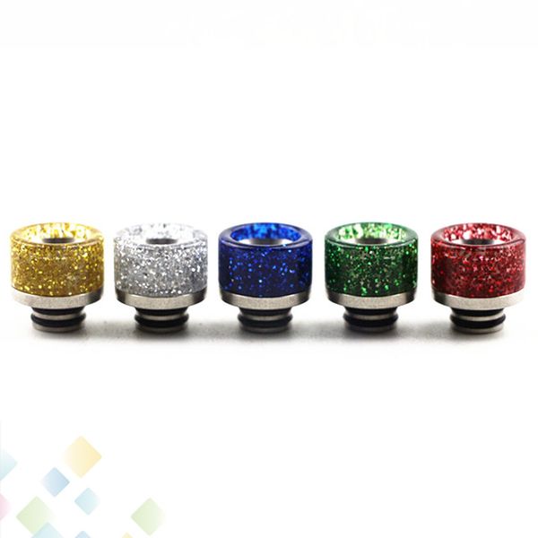 

510 Mouthpieces US Dollars Drip Tip Shine Epoxy Resin Drip Tips Shining Mouthpieces Fit 510 Atomizer TFV8 Baby Tank DHL Free