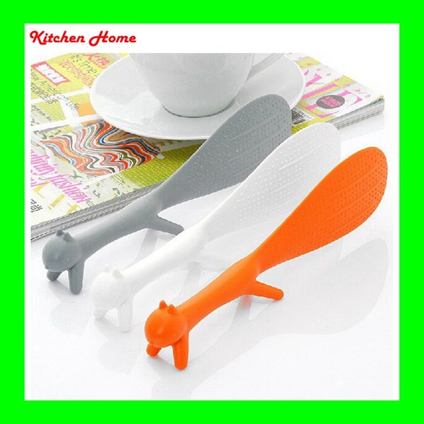 

creative squirrel shape design standing kitchen ladle turner non stick platic rice spoon rice pandle ing