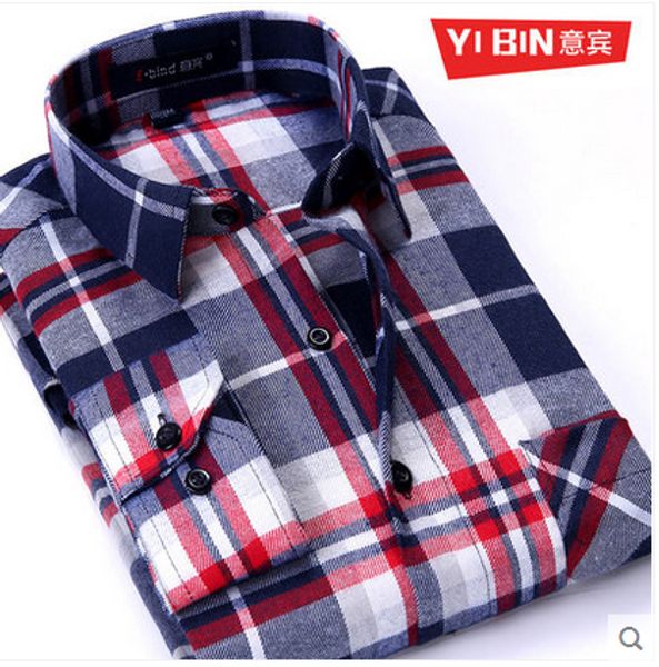 

wholesale-2016 new autumn/winter plaid shirts thick long sleeve peached finished flannel casual men shirt 4xl male clothes, White;black