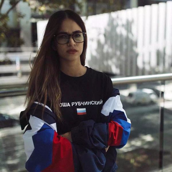 

Бренд Гоша Rubchinskiy новый футболки женщин мужчины флаг высокое качество Гоша 100% хло