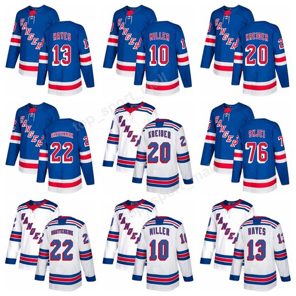 

new york rangers jerseys 2018 ice hockey custom 20 chris kreider 22 kevin shattenkirk 10 j.t. miller 13 kevin hayes 40 michael grabner, Black;red