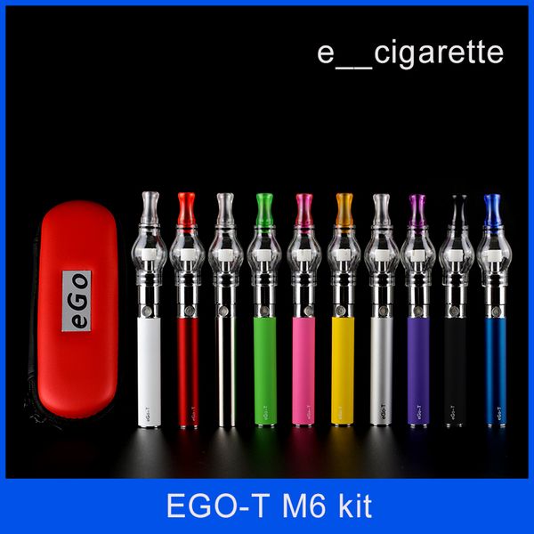 

Ego starter kit стеклянный шар танк для воска сухой травы пара атомайзер электронная сигарета M6 EGO-T молния случае батареи Clearomizer e сигареты
