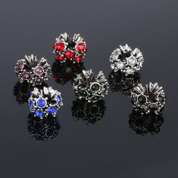 

fits pandora bracelets autism awareness heart charms dangle black/red/blue crystal charm puzzle beads for diy jewelry bone bracelet necklace, Bronze;silver