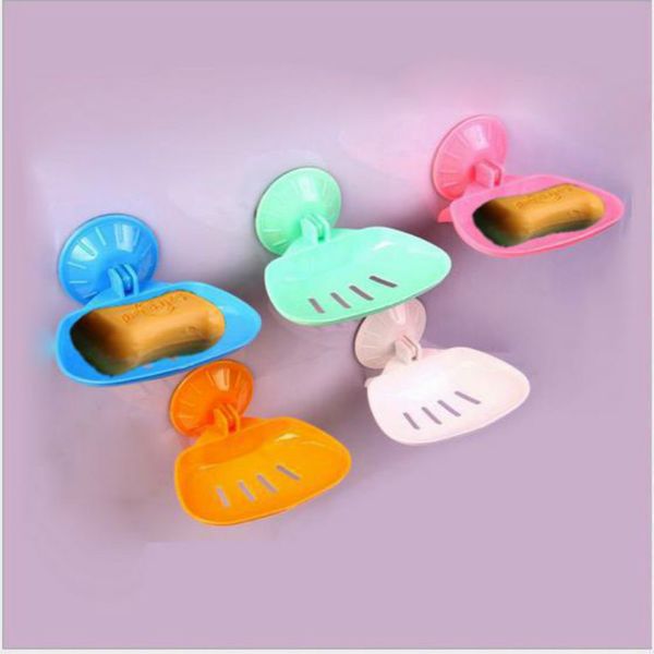 

wholesale- candy colors thicken bathroom kitchen vacuum sucker suction soap box cup folding hanging soap holder dishes ing