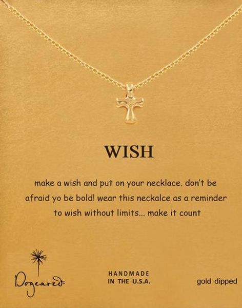 

dogeared necklace with cross pendant(wish), noble and delicate, no fade, and, Silver