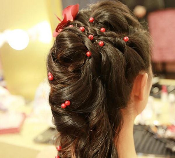 2019 Bobby Pins Bridal Hair Accessories Red White Pearls Wedding