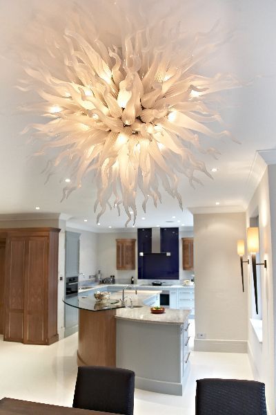 Grosshandel Briliant Large Frosted White Art Decor Deckenleuchte Led Leuchtet 100 Mundgeblasenem Glas High Ceiling Decor Chandelier Lighting Von