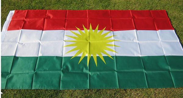 

kurdish flag 90*150cm kurdistan flag polyester hanging fbannes 2 sides printed home flag