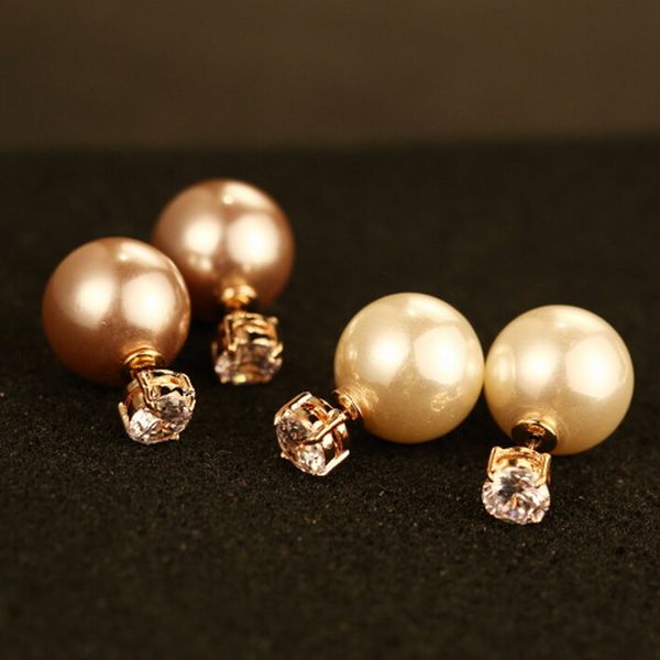 

Основные модели серьги роскошный двойной жемчуг Циркон односторонний серьги для