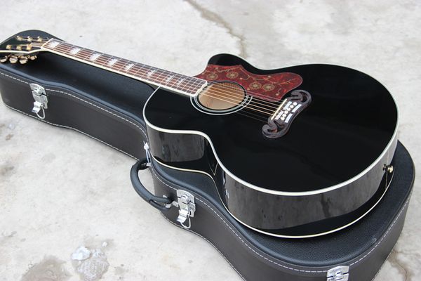 

wholesale handcrafted guitar,classica 43 inch wood color 6 string custom jumbo style acoustic guitar with bk color,ing