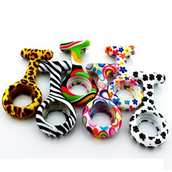 

zebra leopard silicone nurse watch gift fob watches white dots spot water transfer inprint silicone doctor hospital, Slivery;golden