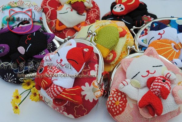 

кошелек кошелек кимоно ткань мультфильм портмоне ключ сумка Сумка 8 C японский Lucky