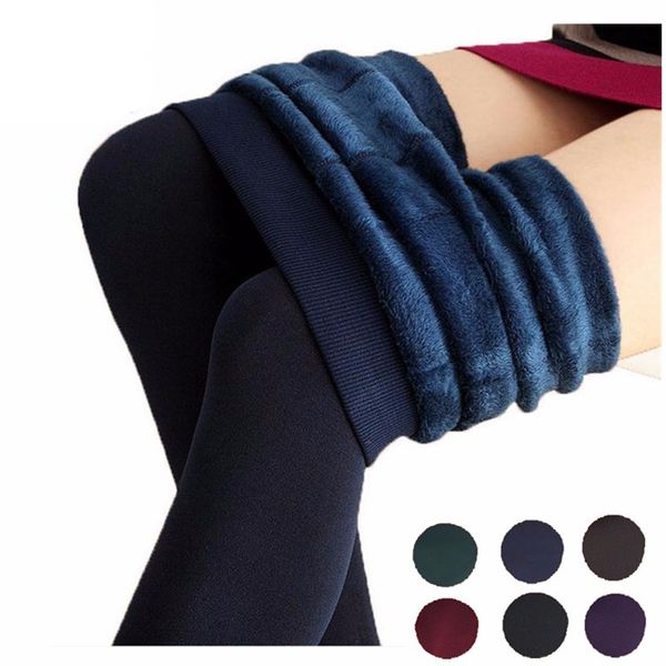 

wholesale-autumn winter women girls fashion ladies tights plus velvet warm knee thick dress women's pants ankle-length tight, Black;white
