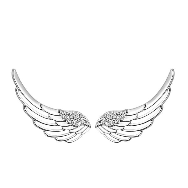 

личность pave cz женщины ангел серьги новый модный заявление fairy angel wings серьги белое позолоченные ювелирные изделия, Silver
