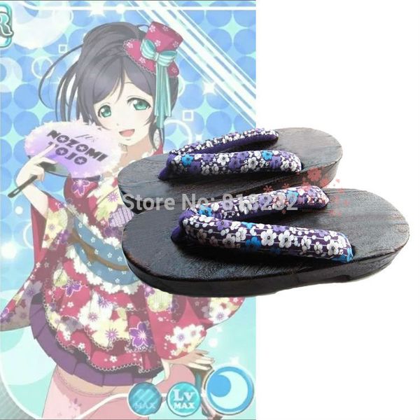 

wholesale-lovelive love live geta clog shoes slippers anime cosplay shoes costumes nine members, Silver