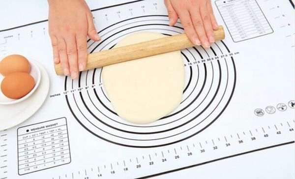 Moda Sıcak Silikon Fiberglas Pişirme Levha Haddeleme Hamur Pasta Kek Bakeware Astar Pad Mat Fırın Makarna Pişirme Araçları Mutfak Aksesua ...