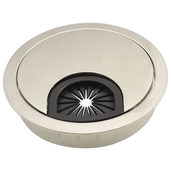 

wholesale- sosw-silver tone 60mm round grommet cable hole cover for computer desk