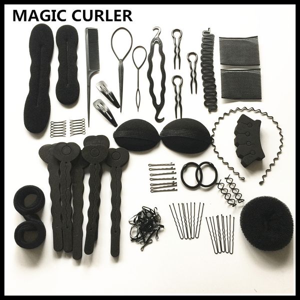 

magic curler 20 моделей автоматическая губка bun braider наборы diy волос твист инструмент для укладки для женщин прически эластичный резино