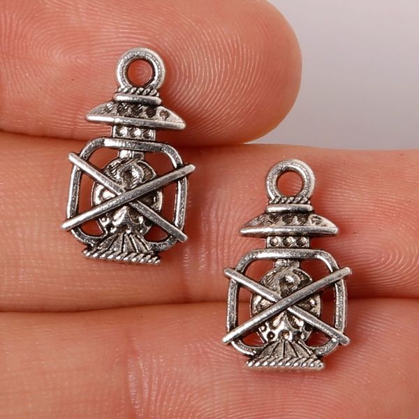 

11pcs 10x17mm zinc alloy antique silver oil lamp diy charms pendants jewelry making diy, Bronze;silver