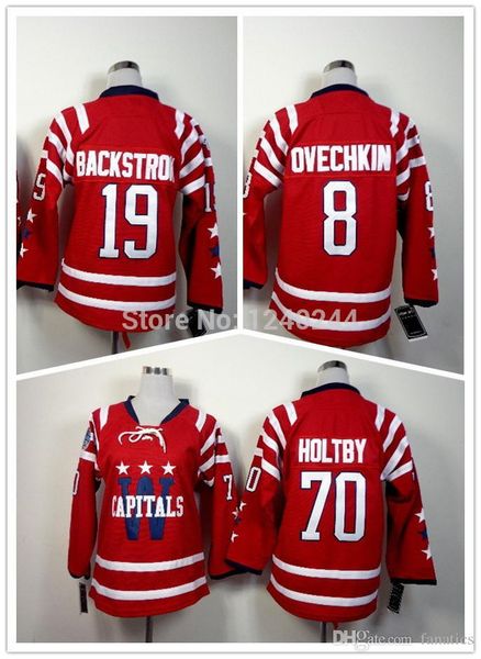 

2016 washington winter classic hockey jerseys youth 8 alexander alex ovechkin 19 nicklas backstrom 70 braden holtby jersey, Black;red