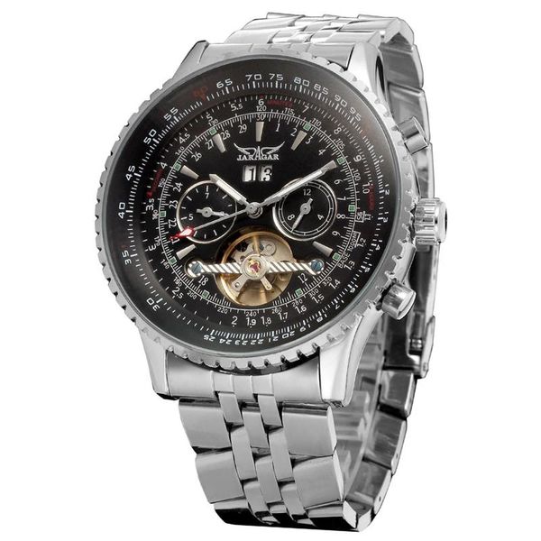 

watches tourbillon mechanical mechanical men automatic stainless watch watches mens luxury automatic jaragar sport wholesale nuojx, Slivery;brown