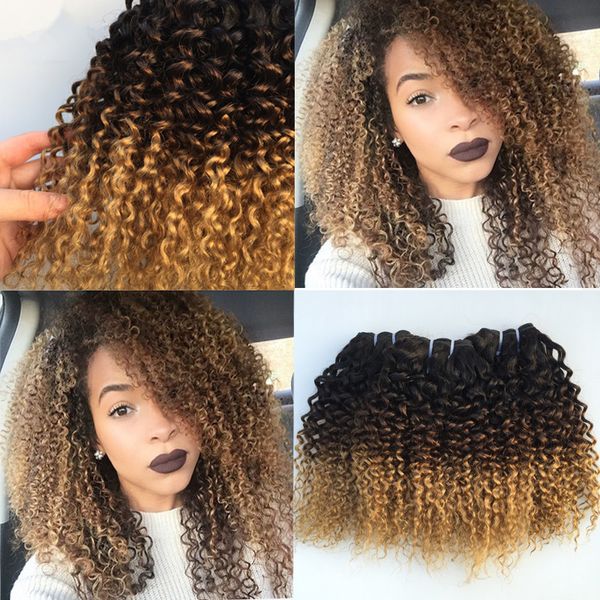 8a Cheap 1b 4 27 Ombre Hair Malaysian Kinky Curly Ombre Human