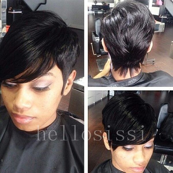 Pixie Cut Female African American Human Hair Women S Wigs Short