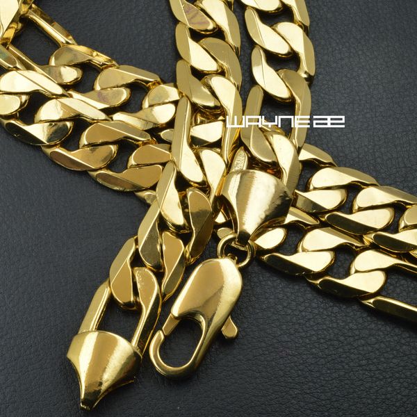 

18k yellow gold filled mens solid chain necklace curb chrismas gift n312 50 60 70cm, Silver