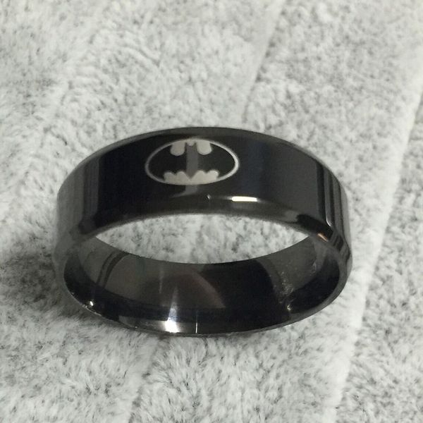 Siyah batman logosu ittifak tungsten karbür yüzük erkekler kadınlar için geniş 8mm 8g yüksek kalite ABD 7-14