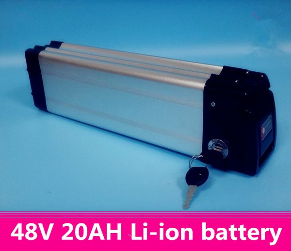 

48v 1000w electric bicycle battery lithium electric bicycle silver fish with battery 48v 20ah and bms, 54.6 v 2a charger