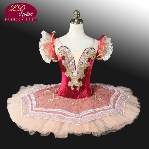 

женщины melberry бархат профессиональный пачка желтый балетная пачка танец девушки блин спящая красавица балетная пачка ld0006, Black;red