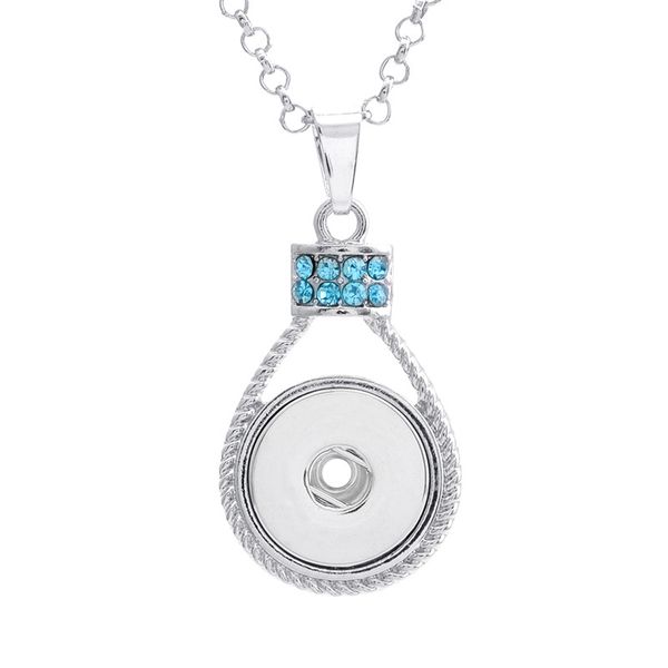 

noosa colors metal ginger snap button pendants necklace with crystal chain interchangeable jewerly ing, Silver