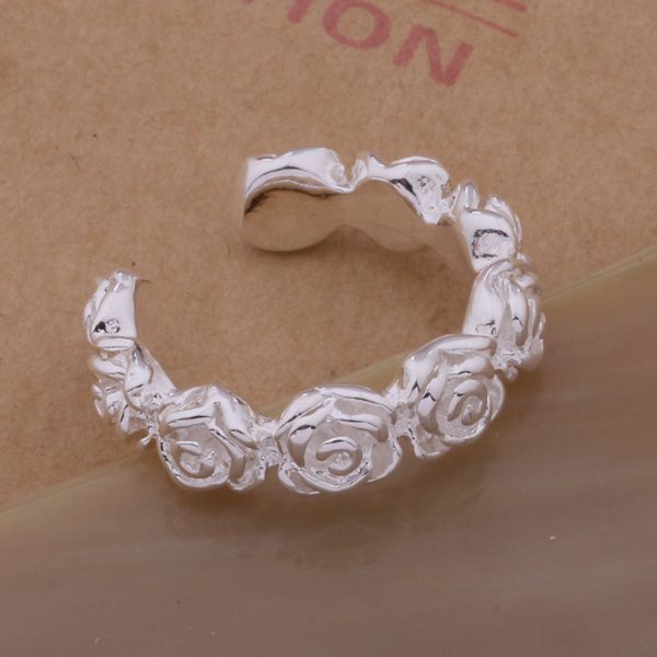 

wholesale- exquisite jewelry silver ring rose romantic opening ring average number ar202, Golden;silver