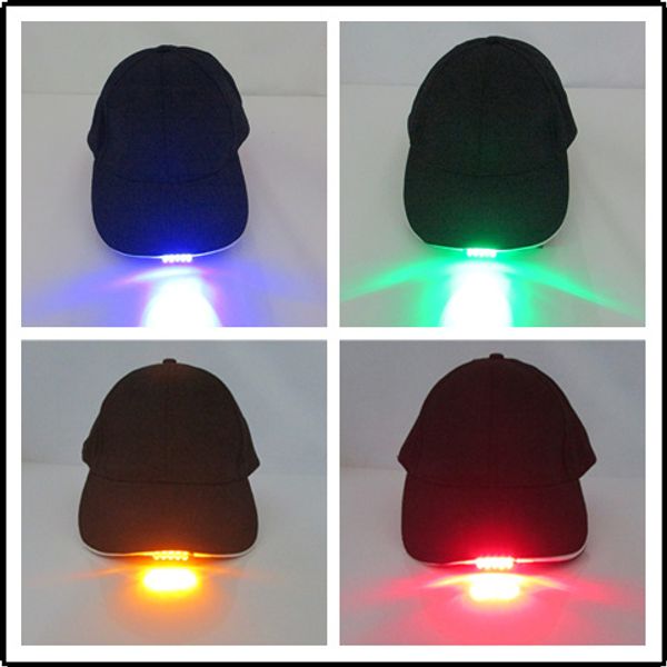 

new design led light hats party hats boys and grils caps baseball caps fashion luminous different colors adjustment size ship, Blue;gray